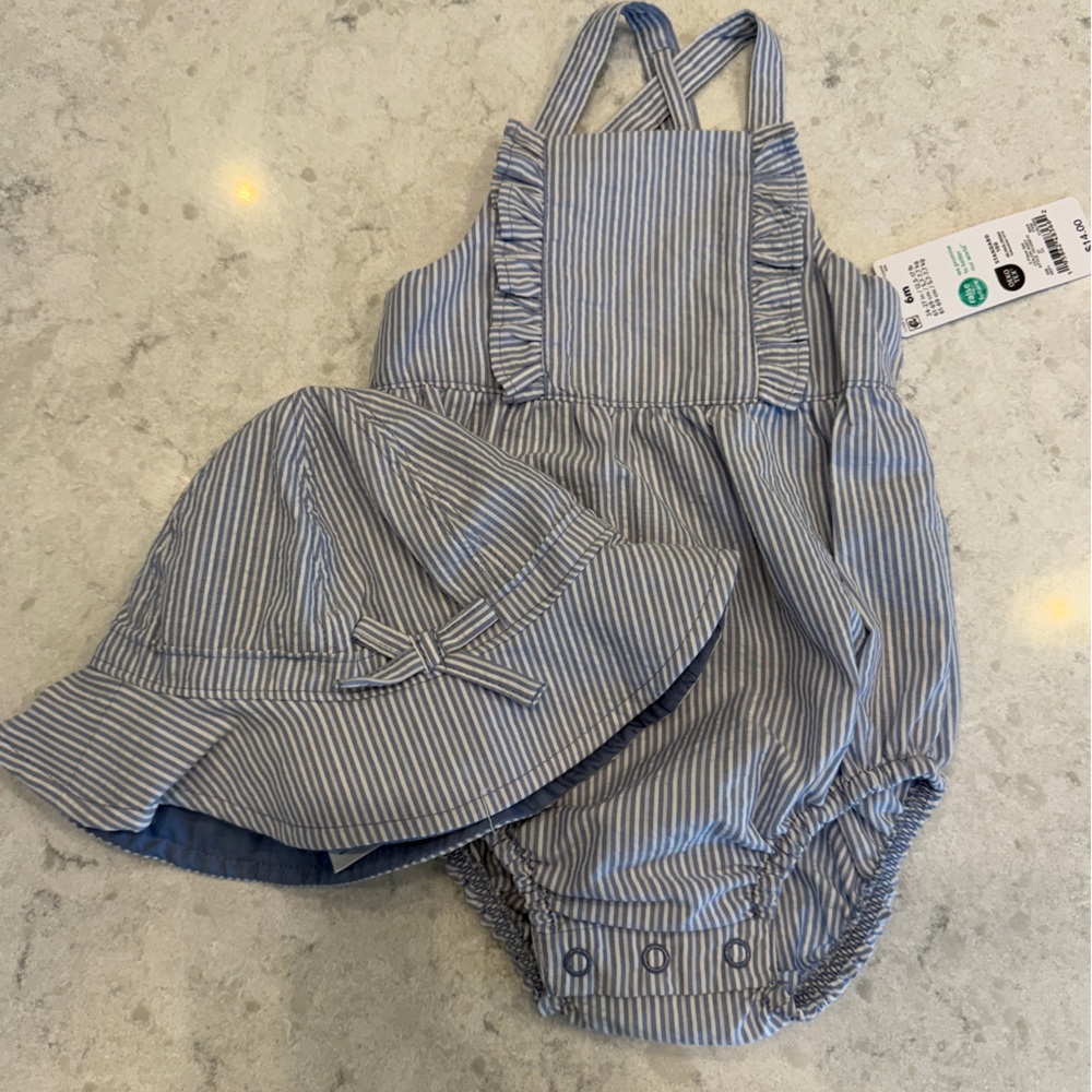 Carter's Blue Striped Kids Matching Set